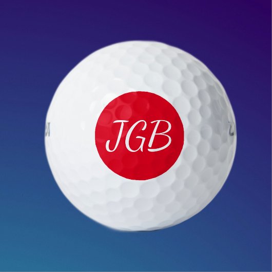Balles De Golf Monogramme rouge et blanc ou choisir un Arrière -