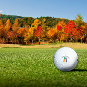 Balles De Golf Monogramme rouge jaune pourpre vert initial D