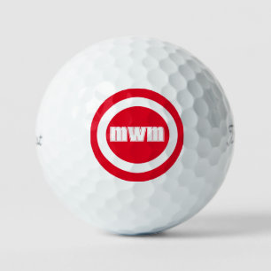 Balles De Golf Monogramme rouge moderne Boules de golf personnali