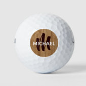 Balles De Golf Monogramme rustique pour un golfeur (Devant)