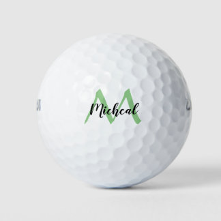 Balles De Golf Monogramme Sage personnalisé Ajouter un nom