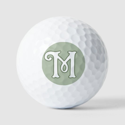 Balles De Golf Monogramme Serene Sage (Recto)