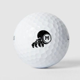 Balles De Golf Monogramme silhouette de crabe à hermite grumeux