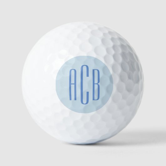 Balles De Golf Monogramme simple bleu à trois lettres (Recto)