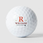 Balles De Golf Monogramme simple personnalisé avec nom (Devant)