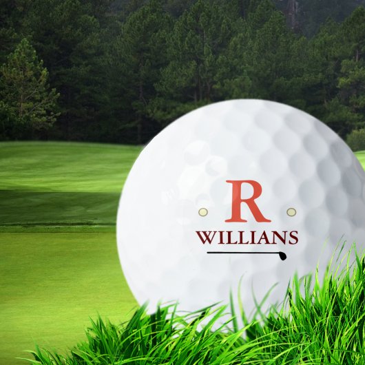 Balles De Golf Monogramme simple personnalisé avec nom
