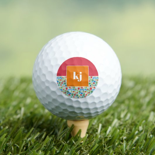 Balles De Golf Monogramme stylé d'été amusant (T-shirt Insitu)