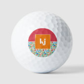 Balles De Golf Monogramme stylé d'été amusant (Recto)
