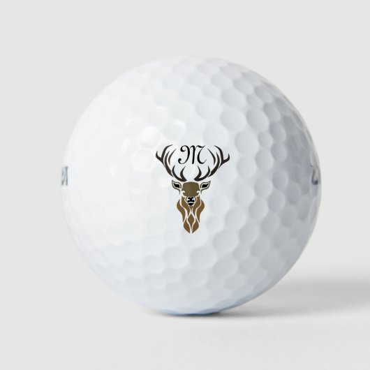 Balles De Golf Monogramme tribal Red Stag (Devant)