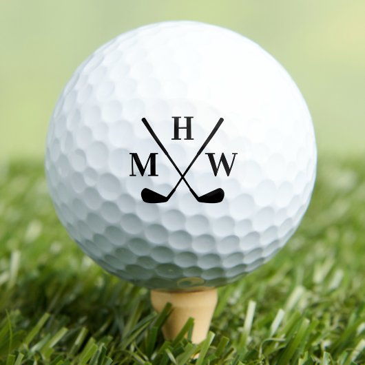Balles De Golf Monogramme triple initial élégant
