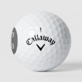 Balles De Golf Monogramme Trois Lettres Gris et Blanc Moderne (Logo)