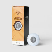 Balles De Golf Monogramme Trois Lettres Gris et Blanc Moderne (Emballage)
