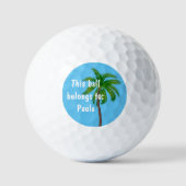 Balles De Golf Monogramme Tropical Palm Tree (Recto)