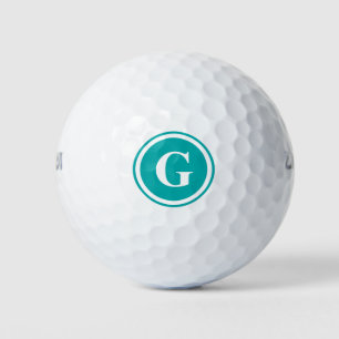 Balles De Golf Monogramme turquoise Boules de golf personnalisées