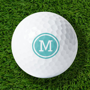 Balles De Golf Monogramme Turquoise Boules de golf personnalisées