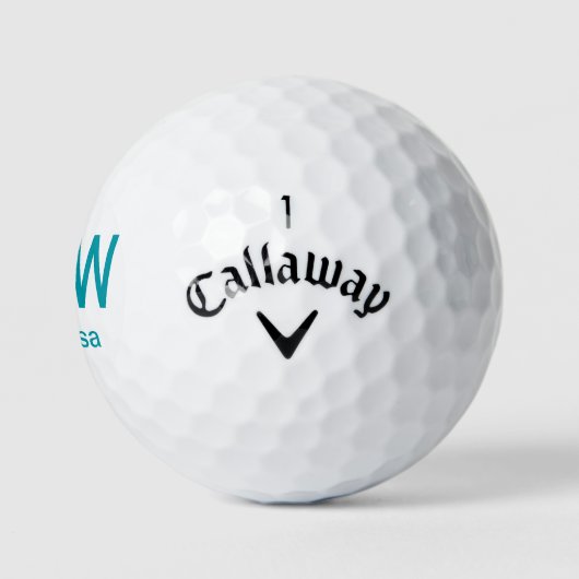 Balles De Golf Monogramme Turquoise moderne (Logo)