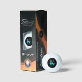 Balles De Golf Monogramme Turquoise noir (Conditionnement)
