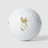 Balles De Golf Monogramme unique de lapin de Pâques (Devant)