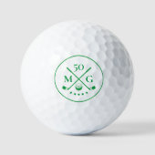 Balles De Golf Monogramme Vert 40ème 50ème 60 Anniversaire Golf M (Recto)