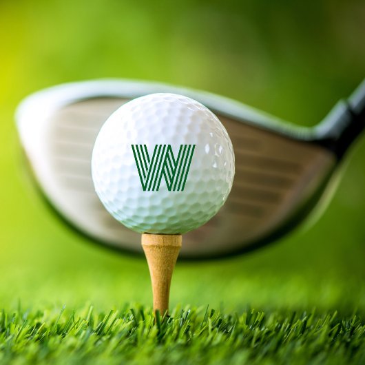 Balles De Golf Monogramme vert audacieux moderne