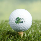 Balles De Golf Monogramme vert Feuille tropicaux (T-shirt Insitu)