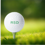 Balles De Golf Monogramme vert initial<br><div class="desc">Des balles de golf personnalisées font de grands cadeaux pour toutes les occasions. Cette conception comporte un texte en bloc vert de style monogramme. Vous pouvez customiser le texte avec les initiales ou le libellé de votre choix. #golflover</div>
