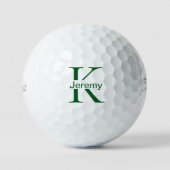 Balles De Golf Monogramme vert personnalisé Simple Titleist Pro V (Recto)