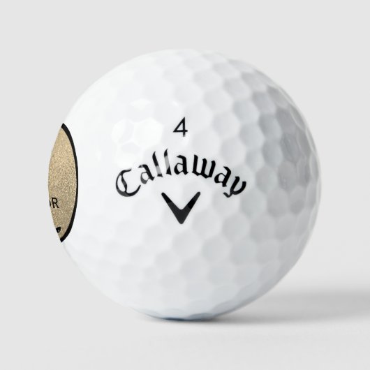 Balles De Golf Monogrammed Gold Golf Tee Golf Balls (Logo)
