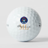 Balles De Golf Monogrammed Michigan Flag & Michigan, USA (Recto)