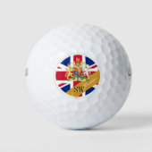 Balles De Golf Monogrammed United Kingdom, golfeur British Flag (Devant)