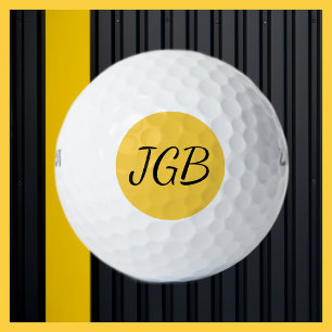 Balles De Golf Monogrammed Yellow Gold ou Choisir un Arrière - pl