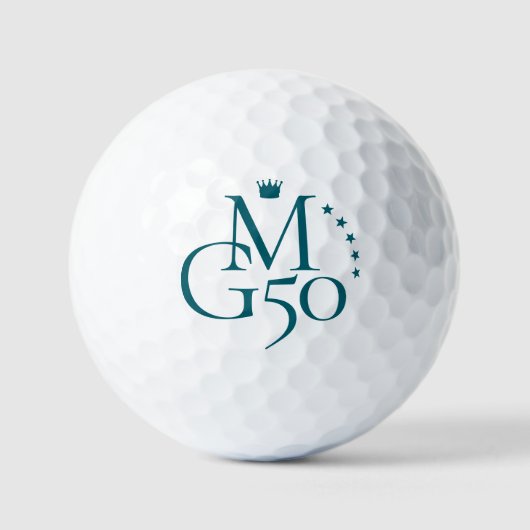 Balles De Golf Monogrammes Initiales Couronne Turquoise foncée Ét (Recto)