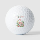 Balles De Golf Monographie d'été tropicale rose flamingo (Recto)