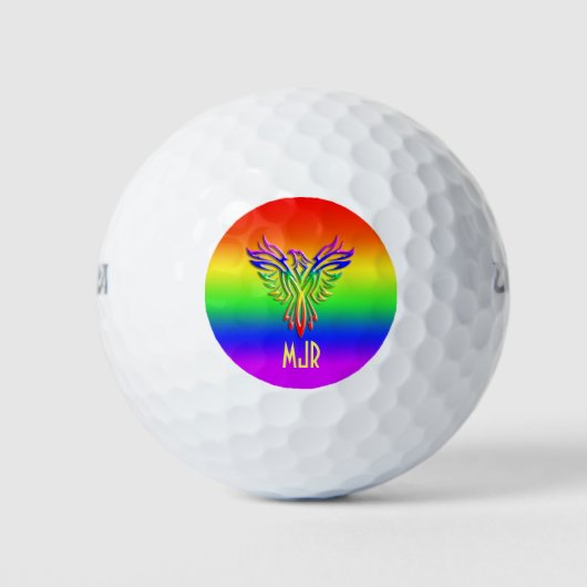 Balles De Golf Monographie personnalisée, LGBT Rainbow Pride Phoe (Devant)