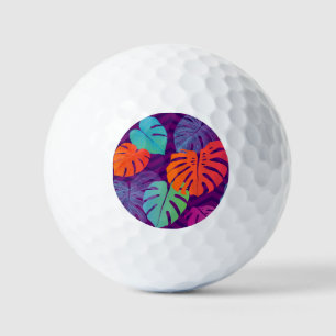 Balles De Golf Monstera Deliciosa : Tropical Line Art.