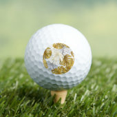 Balles De Golf Monstera Feuilles : Blanc doré (T-shirt Insitu)