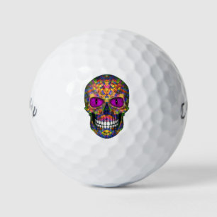 Balles De Golf Mosaïque pourpre Crâne sucre Zombie Golf Balls