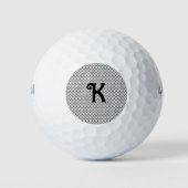 Balles De Golf Motif Art Déco Personnaliser Monogramme Noir Blanc (Devant)