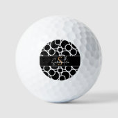 Balles De Golf Motif Cercle noir et blanc avec Monogramme (Recto)