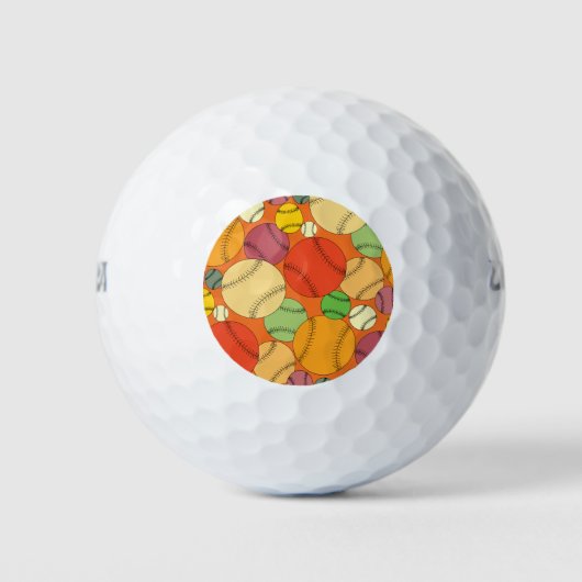 Balles De Golf Motif coloré de Baseballs (Devant)