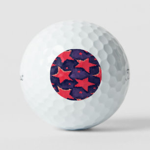 Balles De Golf Motif cosmique violet étoiles fuchsia