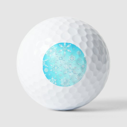 Balles De Golf Motif Crystal Snowflakes (Recto)