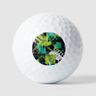 Balles De Golf Motif de bandes de points géométriques Abstraits
