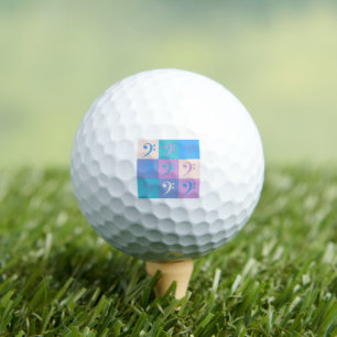 Balles De Golf Motif de clé de fa de musique Pastel