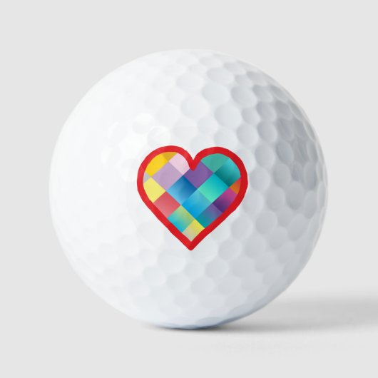 Balles De Golf Motif de cœur multicolore (Recto)