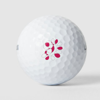Balles De Golf Motif de doodle rouge