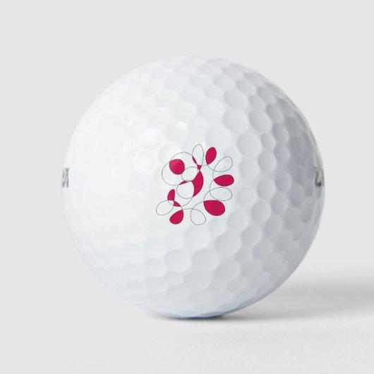 Balles De Golf Motif de doodle rouge (Devant)
