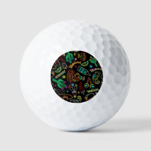 Balles De Golf Motif de Fiesta du Mexique (Recto)