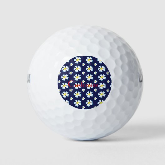 Balles De Golf Motif de fleurs blanches Thunder_Cove (Devant)