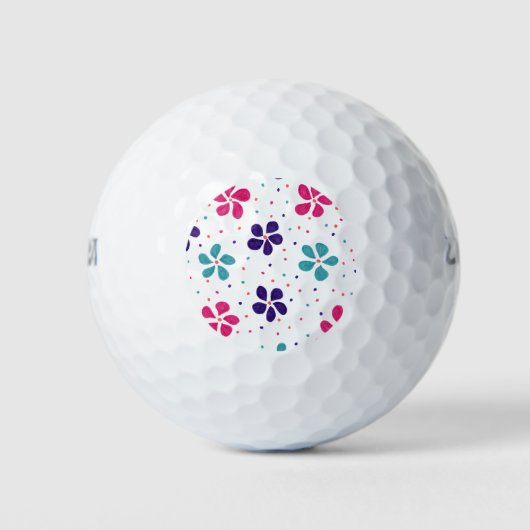 Balles De Golf Motif de fleurs et de points (Devant)